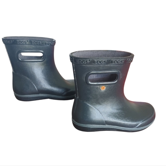Bogs Black Skipper II Solid Kid's Rainboots - Picture 4 of 9
